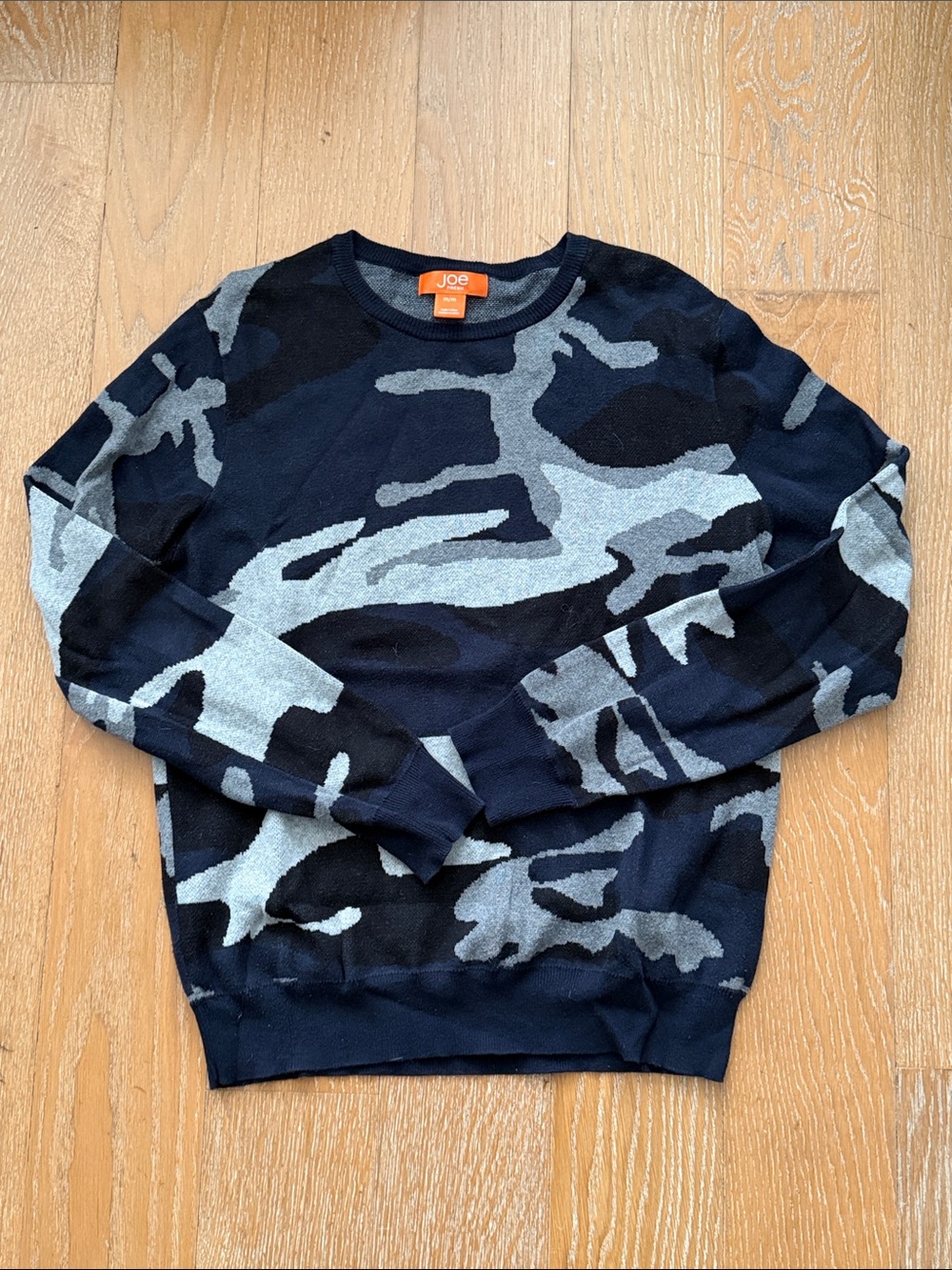 Joe Fresh Navy and Gray Camo Crewneck Sweater